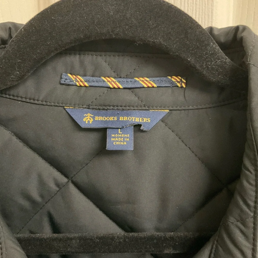 Brooks Brothers Black Lightweight Women's Large Western Diamond-Quilted Jacket - Picture 8 of 14